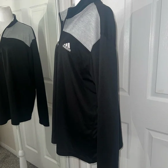 Adidas Golf Quarter Zip Long Sleeve Black & Gray Lightweight Size L - Picture 5 of 10